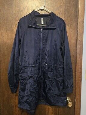 Apana Navy Lightweight Zip-Front Jacket